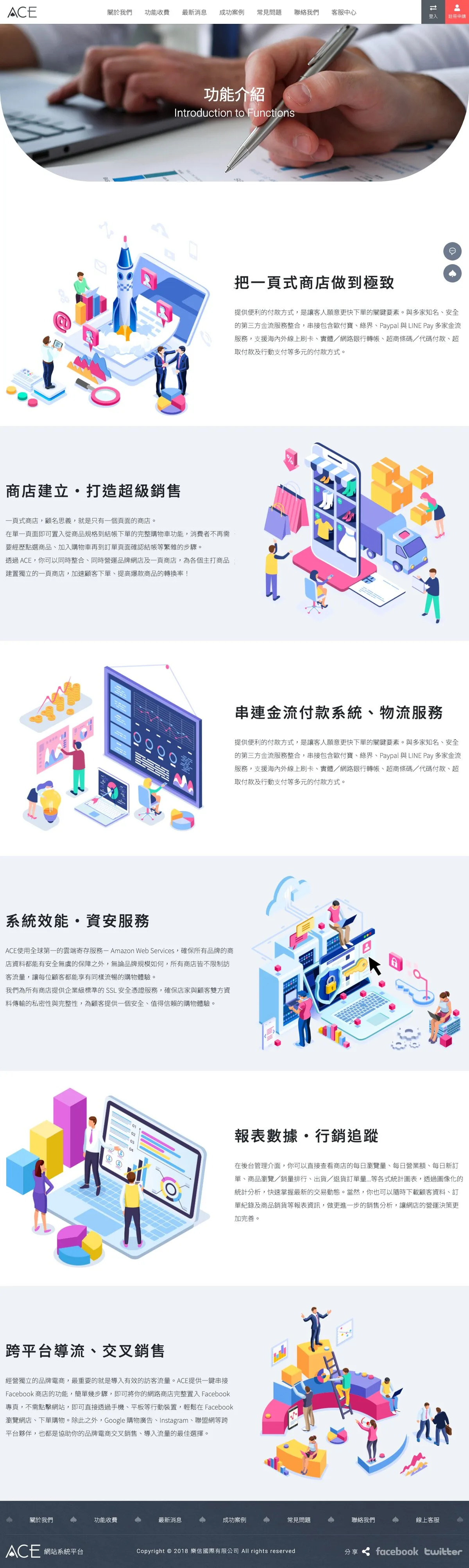ACE 一頁式電商開店平台 畫面 2